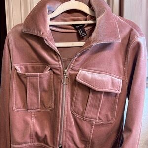 Forever 21 Mauve Velvet Utility Jacket